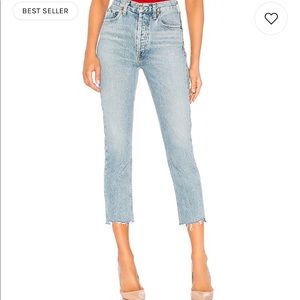 Agolde Riley Jeans in Zephyr wash, Size 25